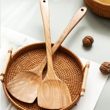 DaXinYuanLin wooden spatula household non-stick pan stir-fry shovel wooden kitchen utensils anti-scalding hands do not hurt pots Kemu long-handled spatula manufacturer