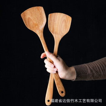 DaXinYuanLin wooden spatula household non-stick pan stir-fry shovel wooden kitchen utensils anti-scalding hands do not hurt pots Kemu long-handled spatula manufacturer