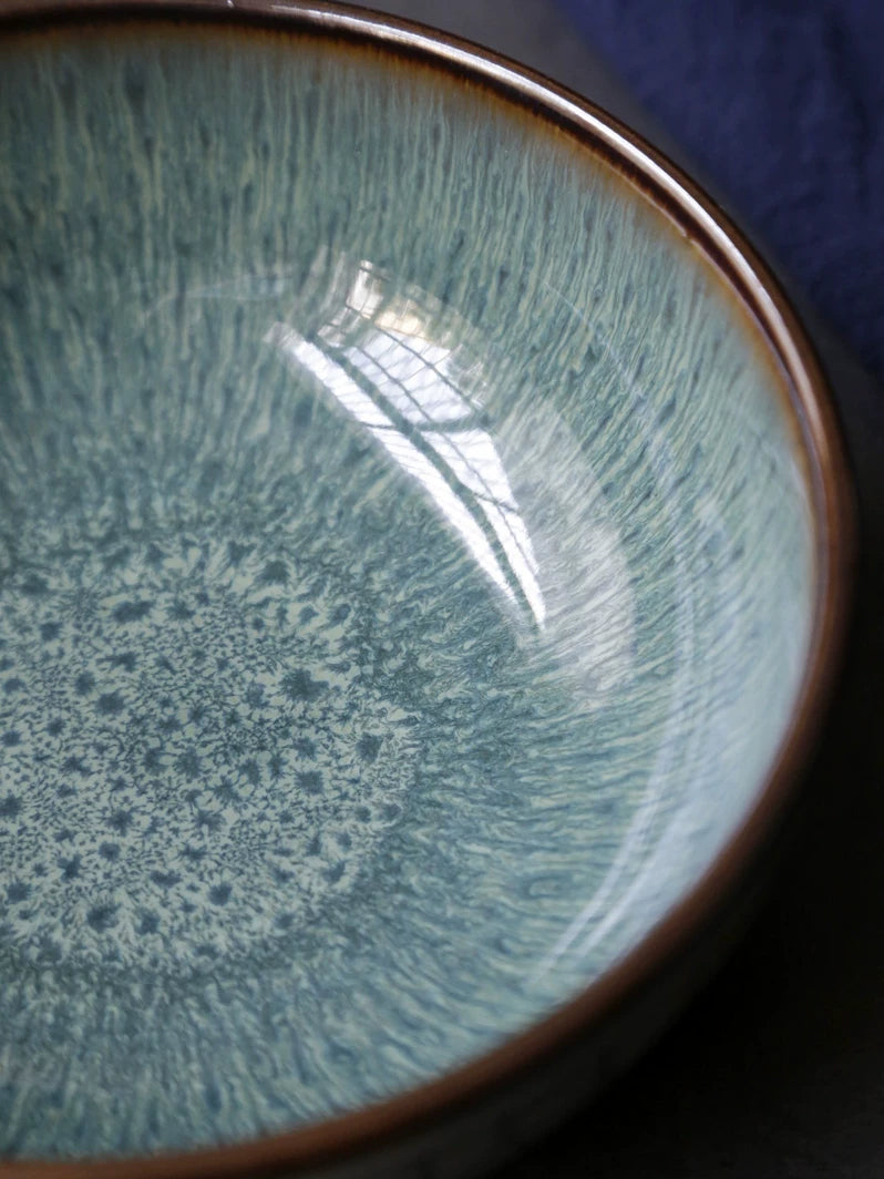 Japanese and Korean Ceramic Bowl Creative Tableware Shallow Bowl Ramen Bowl Household Dish Rice Bowl Vintage Large Salad Bowl Soup Bowl