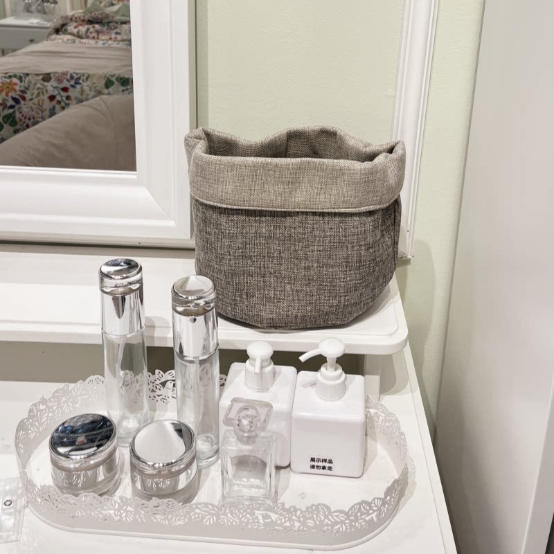 Cotton and linen storage basket, art desktop storage basket, remote control, cosmetics organizer, underwear basket, miscellaneous items storage basket