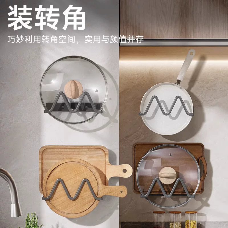 Kitchen pot lid rack, wall mounted pot lid placer, multi-functional household shelf, multi-layer cutting board, cutting board, storage rack Y