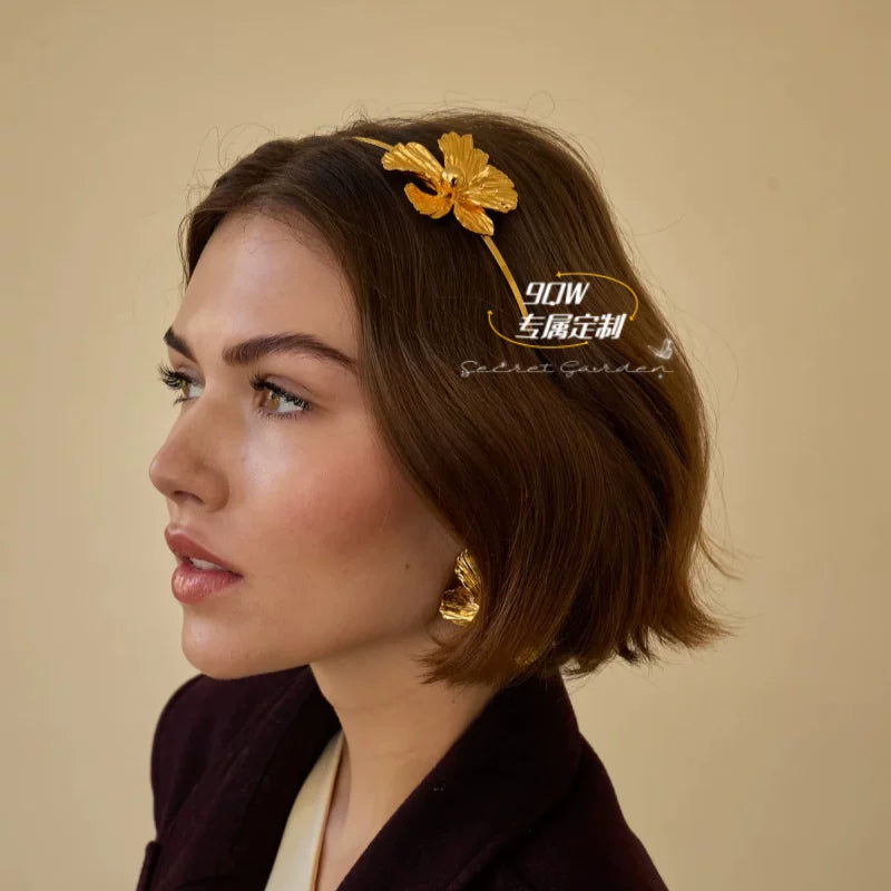 9QW European and American Forest Temperament Flower Headband Women's Fashion Exquisite High-end Headband 2025 New Hairpin Hair Accessories