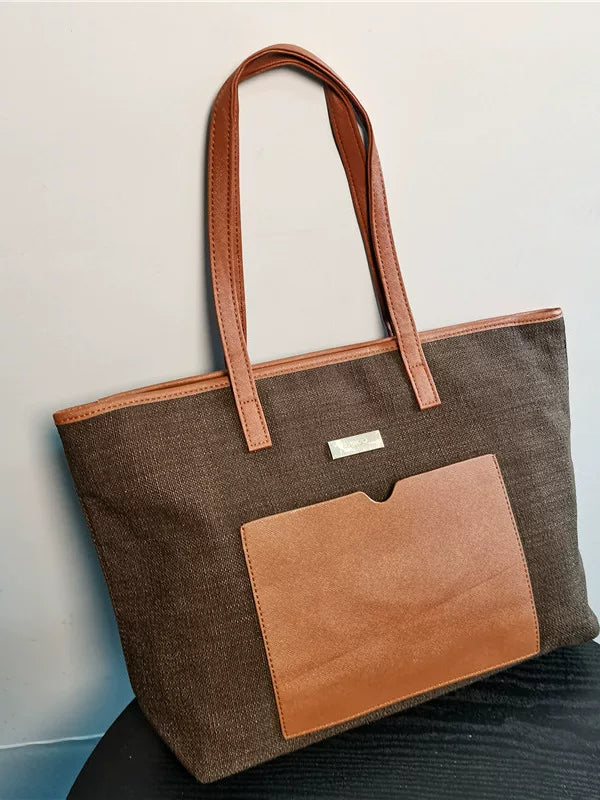 Small person thickened large capacity American canvas bag tote bag shoulder handbag for class commuting foreign trade bag