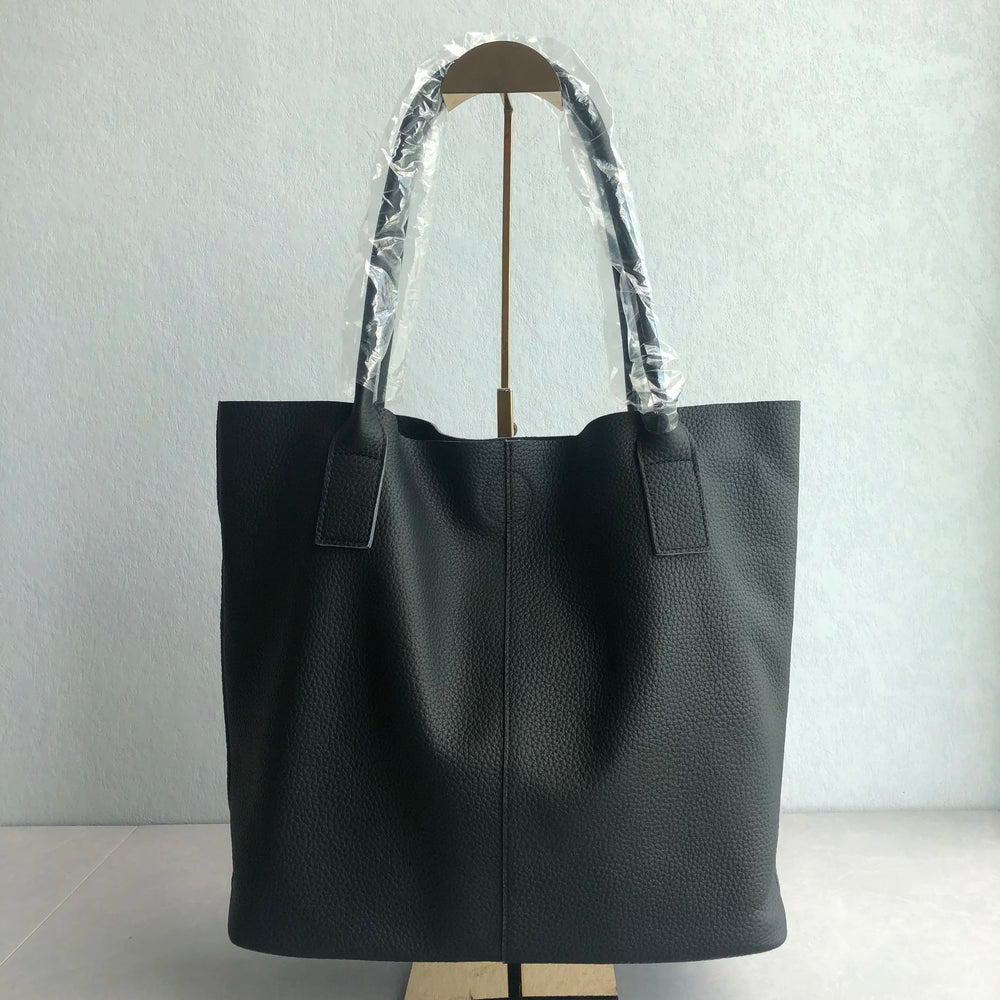 Genuine leather top layer cowhide large-capacity simple tote bag fashionable and versatile, can hold a shopping bag, soft leather shoulder bag