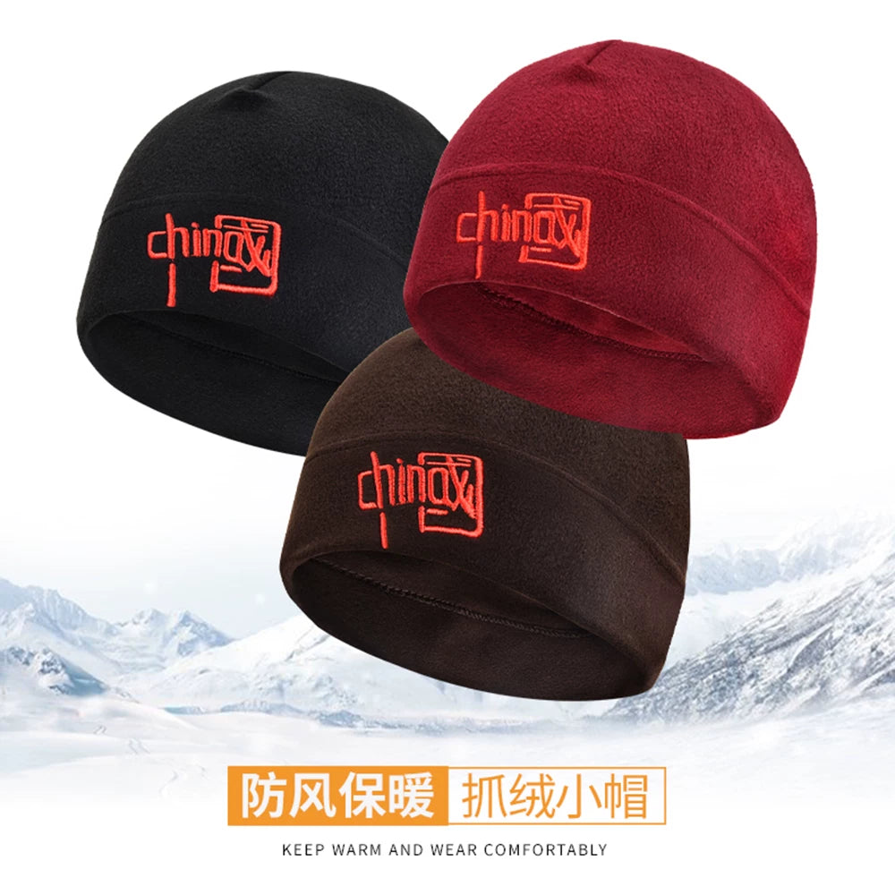Chinese style hat autumn and winter warm windproof ear cover velvet hat hiking mountaineering cold hat