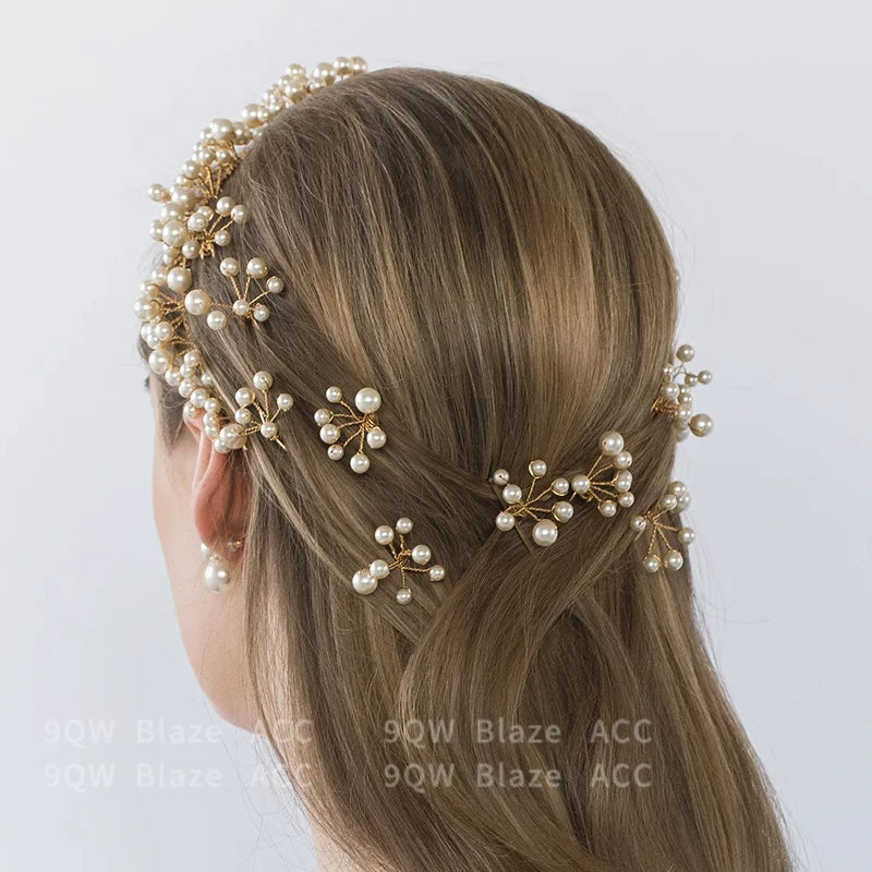 New French Wedding Hair Accessories Elegant and Stylish Three-Piece Detail Pearl Hairpin Women's Fashion Centipede Braid Small Hairpin