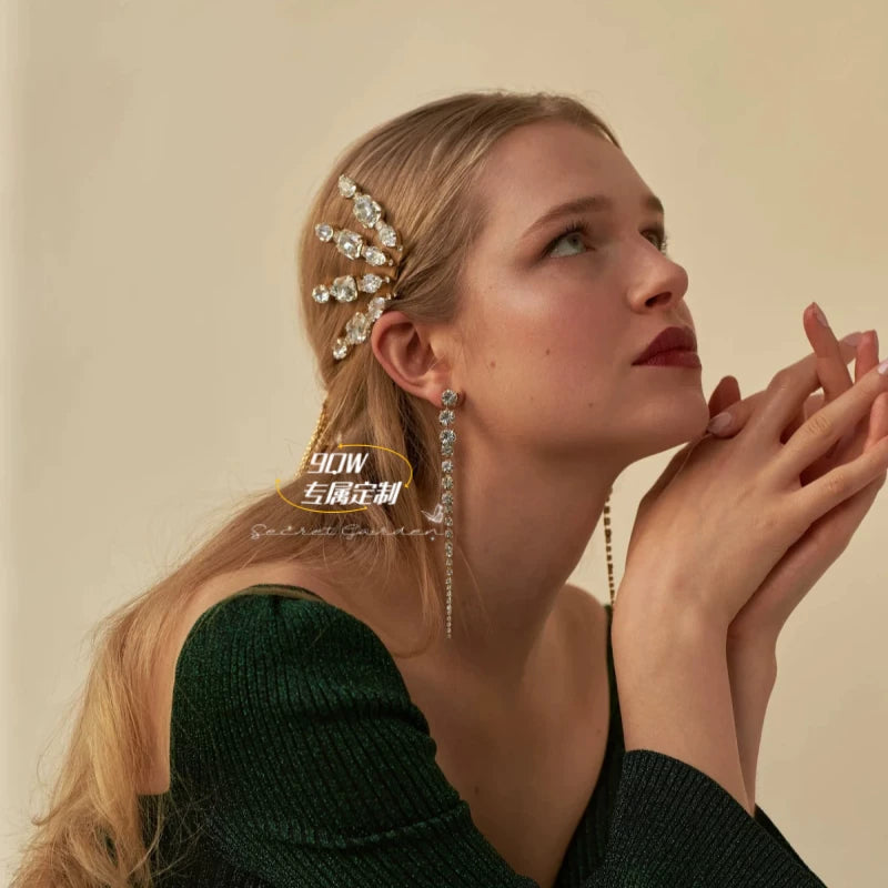 9QW homemade summer cool transparent sugar cube hairpin bangs clip temperament simple and versatile side hair accessory headwear