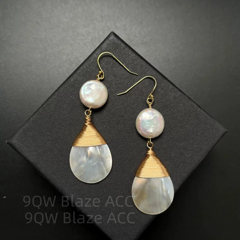 Zhong Chuxi selected natural freshwater pearls, white butterflies, fritillaries, retro light luxury temperament, niche high-end earrings