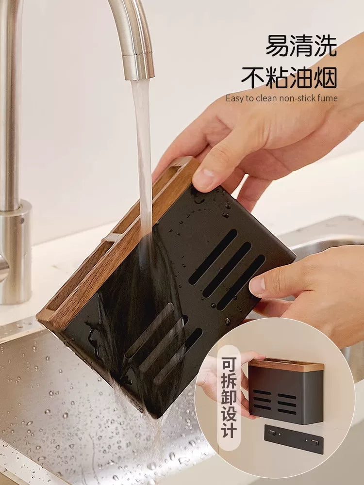 Wall-mounted chopsticks special storage box new high-end household chopsticks non-punch kitchen chopsticks bucket shelf Y