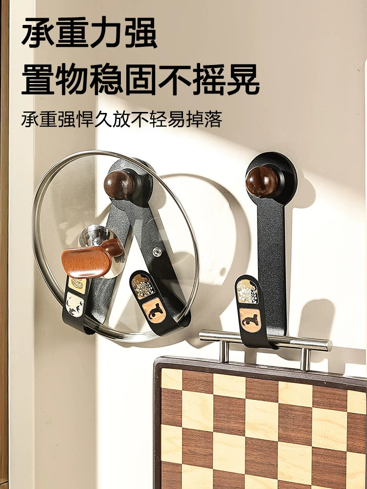 Suction cup pot lid rack no punch wall mounted kitchen cutting board cutting board shelf placer rotate 2025 new Y