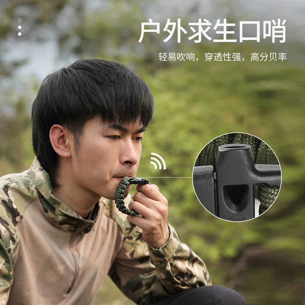 Outdoor survival whistle bracelet multi-functional hand-woven paracord wild survival outdoor mountaineering equipment bracelet