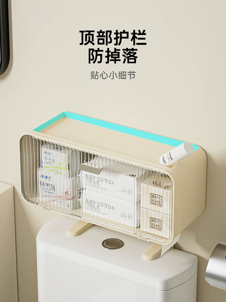 Storage rack above toilet toilet Bathroom wall storage rack wall hanging paper towel storage box Y