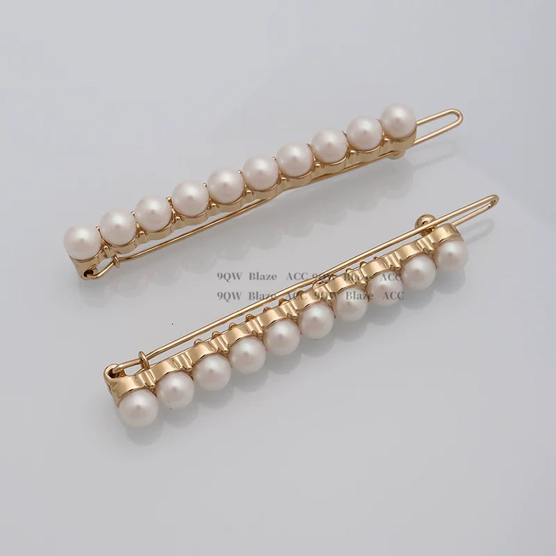 9QW French pearl clip rich daughter feeling bangs clip pearl hairpin commuting date atmosphere sense artifact