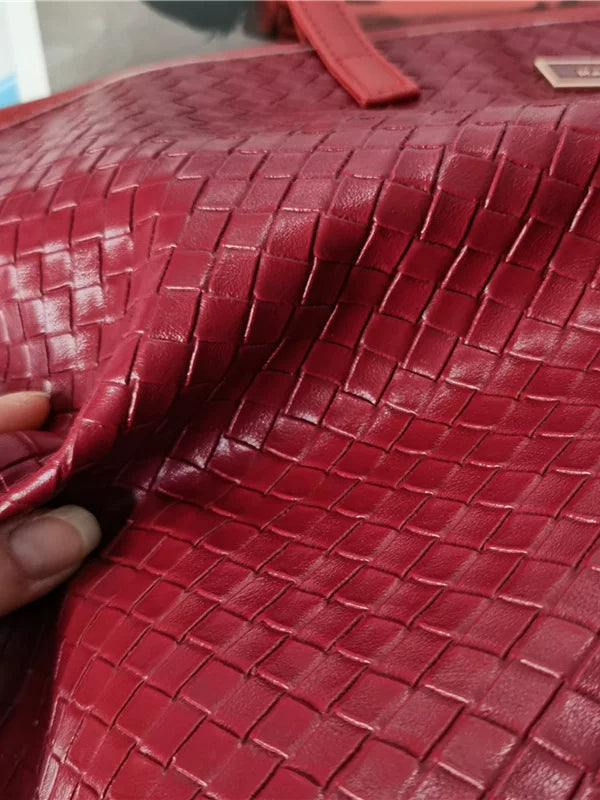 Export, foreign trade, retro weaving, red, large-capacity handbag, commuting, street, fashionable, versatile, one-shoulder, armpit