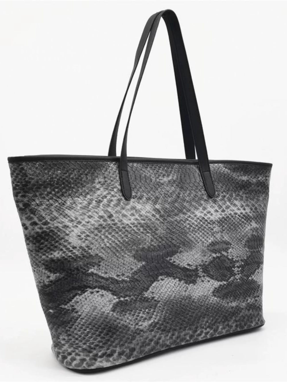 Export foreign trade tail goods soft leather large-capacity tote bag commuter women's handbag, snake print women's shoulder bag, zipper bag