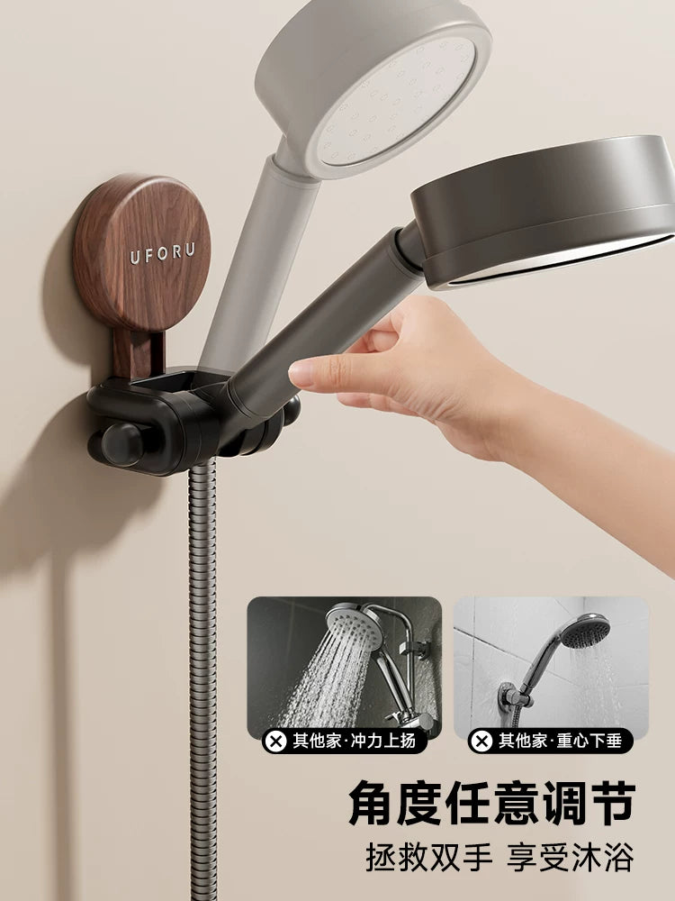 Bathroom suction cup free punching plastic wood shower stand home removable shower head fixing artifact hook Y