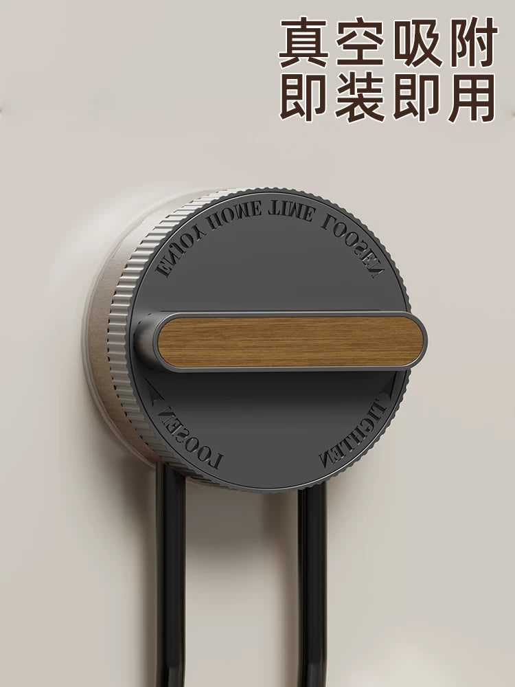 Suction cup type towel rack punching free toilet bathroom single pole storage shelf high-end storage rack hanging rod Y