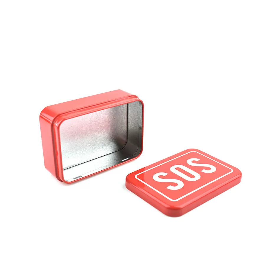 SOS life-saving box, survival iron box, outdoor survival supplies, tool storage box, metal pill box, emergency kit, first aid box