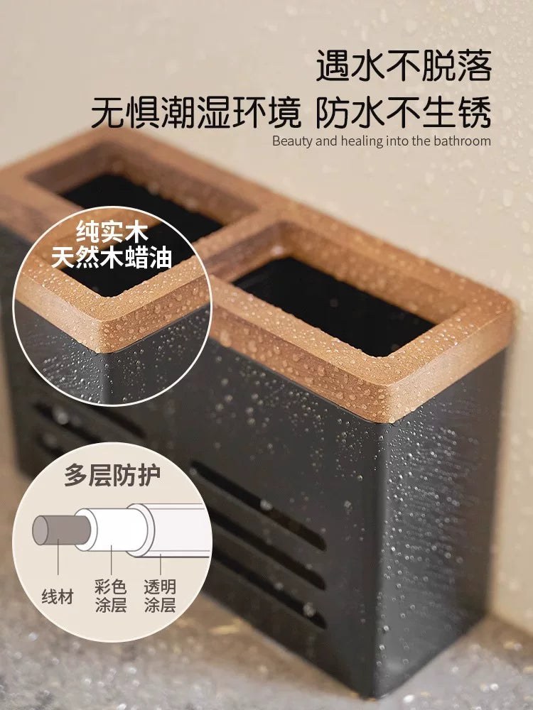 Wall-mounted chopsticks special storage box new high-end household chopsticks non-punch kitchen chopsticks bucket shelf Y