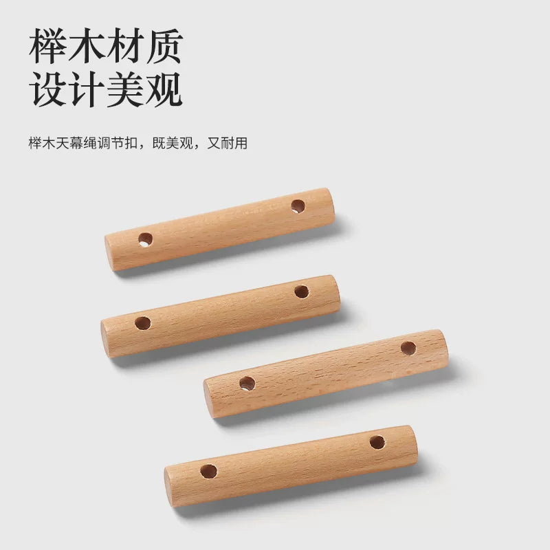 Outdoor camping beech wood double eye wind rope buckle camping tent canopy fixed buckle adjustment anti-slip wooden buckle camping accessories