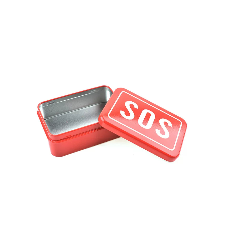SOS life-saving box, survival iron box, outdoor survival supplies, tool storage box, metal pill box, emergency kit, first aid box
