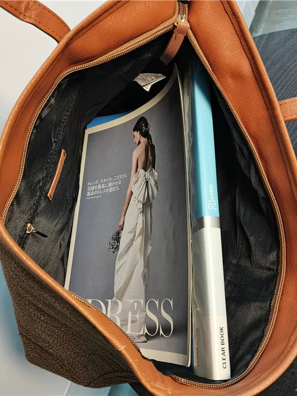 Small person thickened large capacity American canvas bag tote bag shoulder handbag for class commuting foreign trade bag