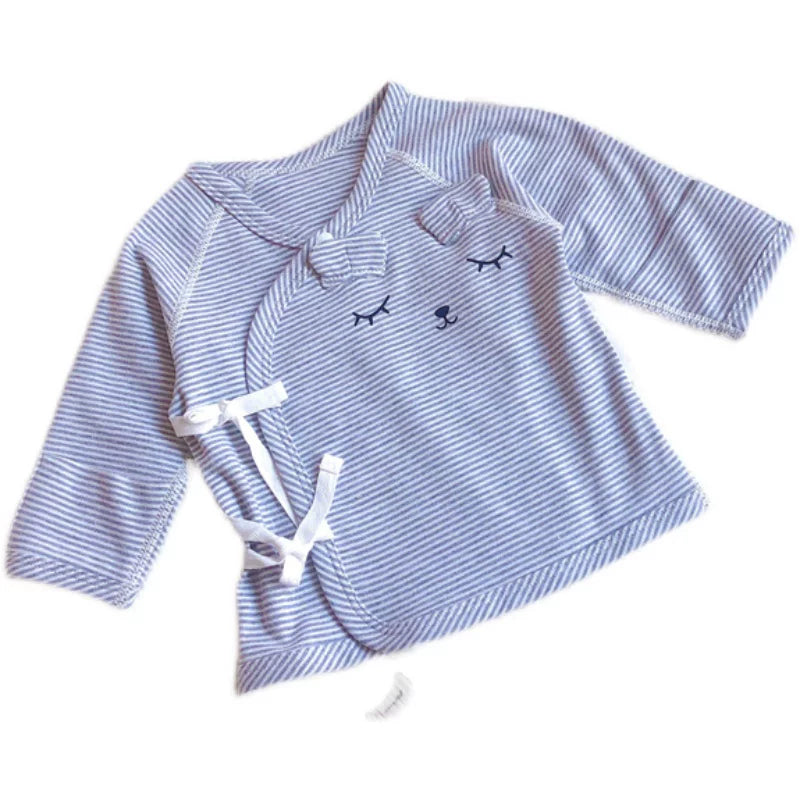 Newborn baby half-back clothes, spring and autumn cotton baby long sleeve A base top, monk clothes 0 one March clothes