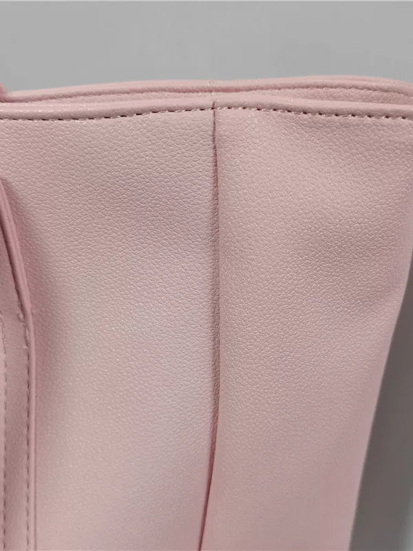 Pink bag women's large-capacity commuter tote bag college students in class lightweight and versatile niche soft leather shoulder bag