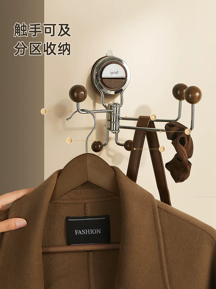 Peninsula Liangpin suction cup, hook behind the door, non-perforated clothes, bags, storage rack, door hook, rotating storage hanger