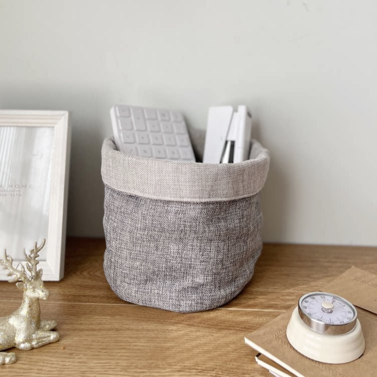 Cotton and linen storage basket, art desktop storage basket, remote control, cosmetics organizer, underwear basket, miscellaneous items storage basket