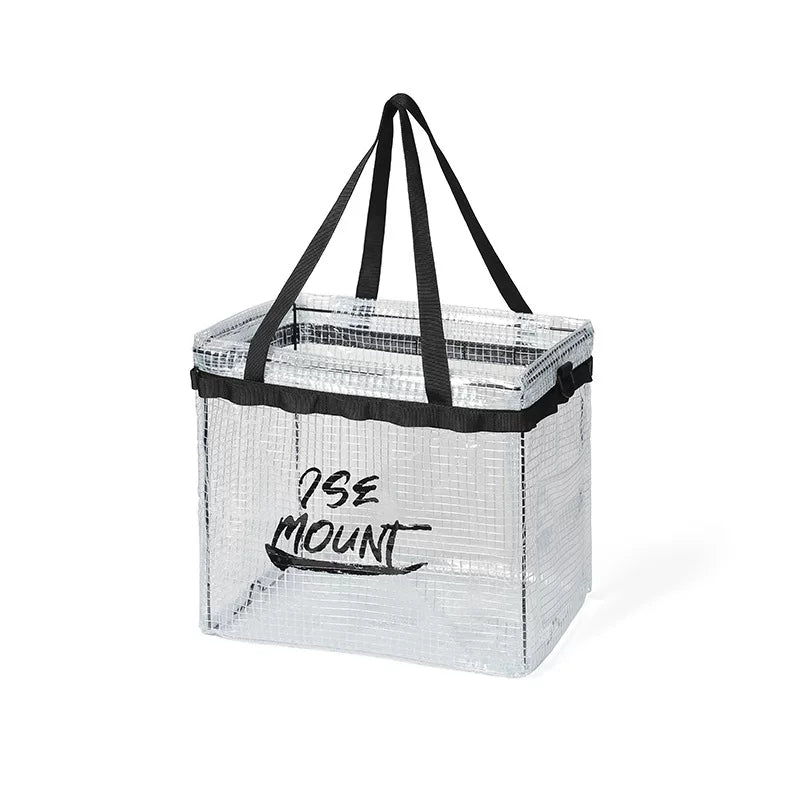 Outdoor storage box, camping clothes organizer, toys, sundries, snacks, tableware, PP transparent foldable storage box