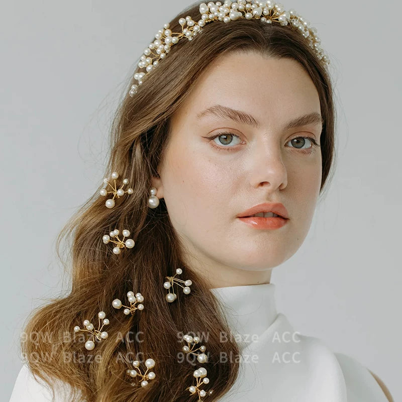 New French Wedding Hair Accessories Elegant and Stylish Three-Piece Detail Pearl Hairpin Women's Fashion Centipede Braid Small Hairpin