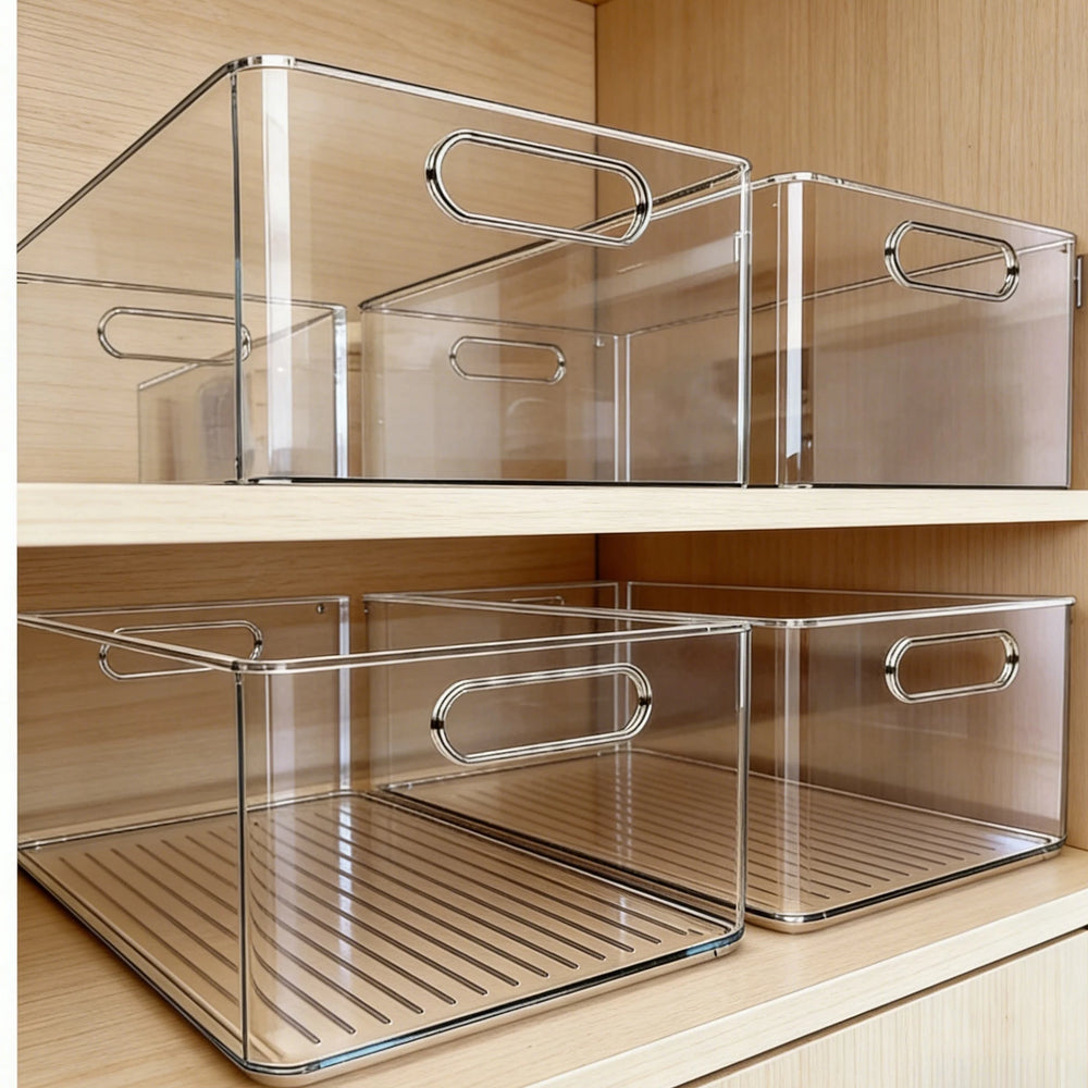 Acrylic desktop transparent storage box cosmetic mask storage rack dormitory stationery snacks clutter organizer fh