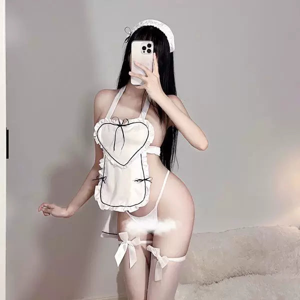 Coco witch couple fun qq lingerie jk small breasts tempt maid to avoid exposure shame on the bed