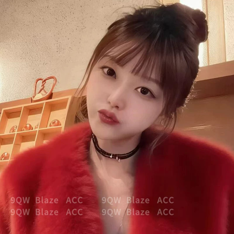 2025 new black beaded multi-loop necklace collarbone chain choker accessories Korean ins high-end multi-layered layering