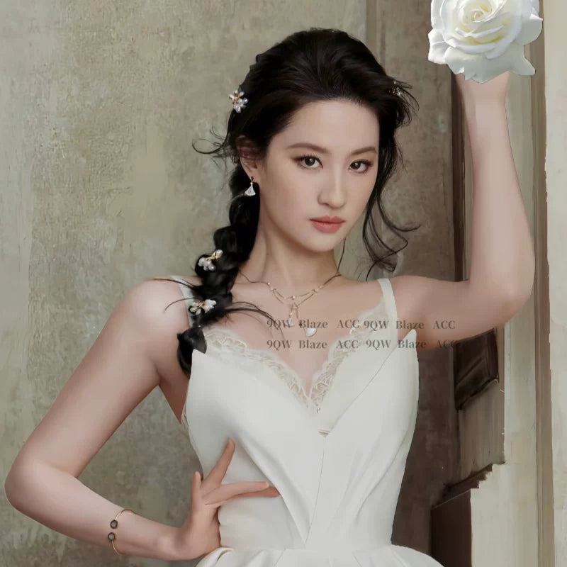 Liu Yifei's same French pearl flower hairpin mini exquisite grab clip girly side broken hair versatile hairpin