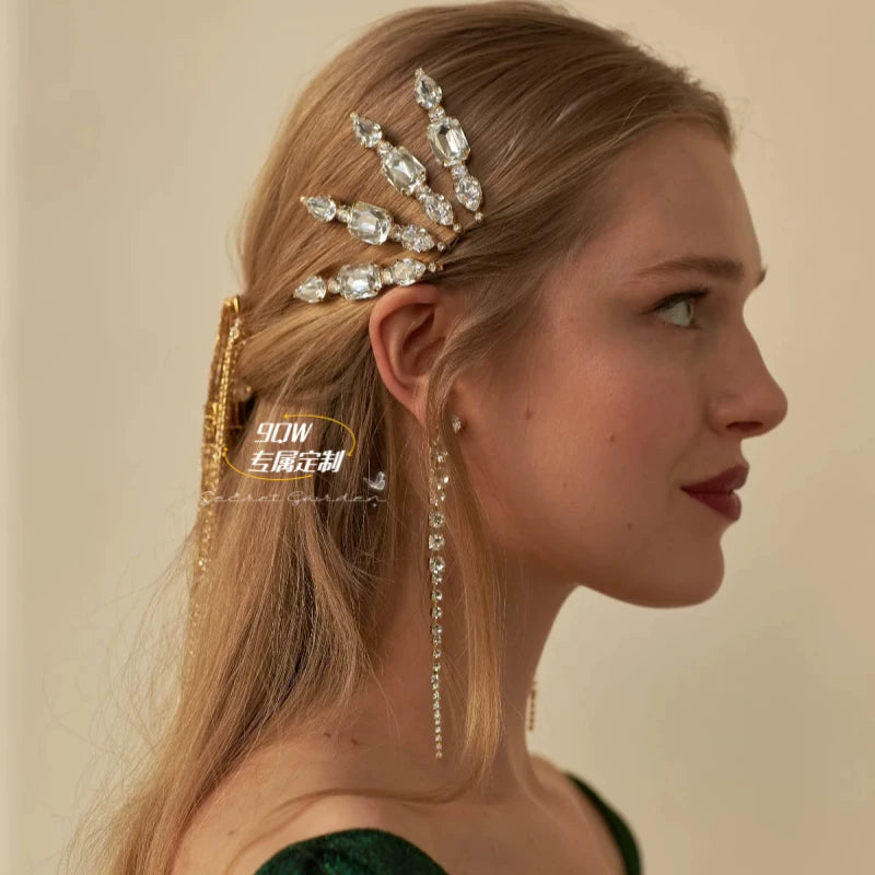 9QW homemade summer cool transparent sugar cube hairpin bangs clip temperament simple and versatile side hair accessory headwear
