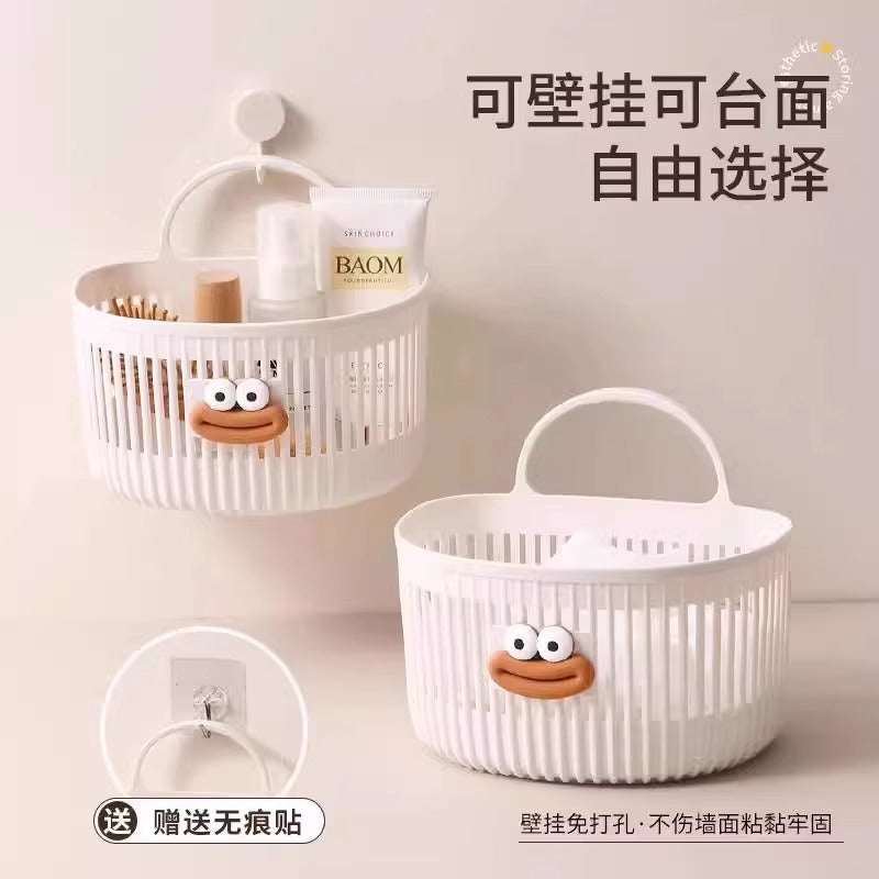 Multifunctional hanging basket, toilet bathroom, cosmetics, wash towel storage basket, kitchen dormitory, bedside wall hanging basket