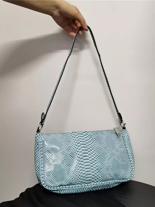 Slight flaws Spain order niche design armpit bag snake print women's bag fashion versatile shoulder bag baguette handbag