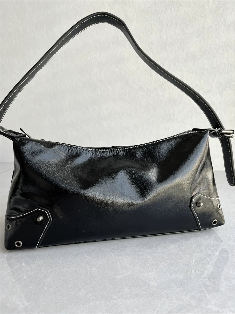 Foreign trade factory tail order high quality top layer oil wax cowhide underarm bag fashionable and versatile high-end one-shoulder women's bag