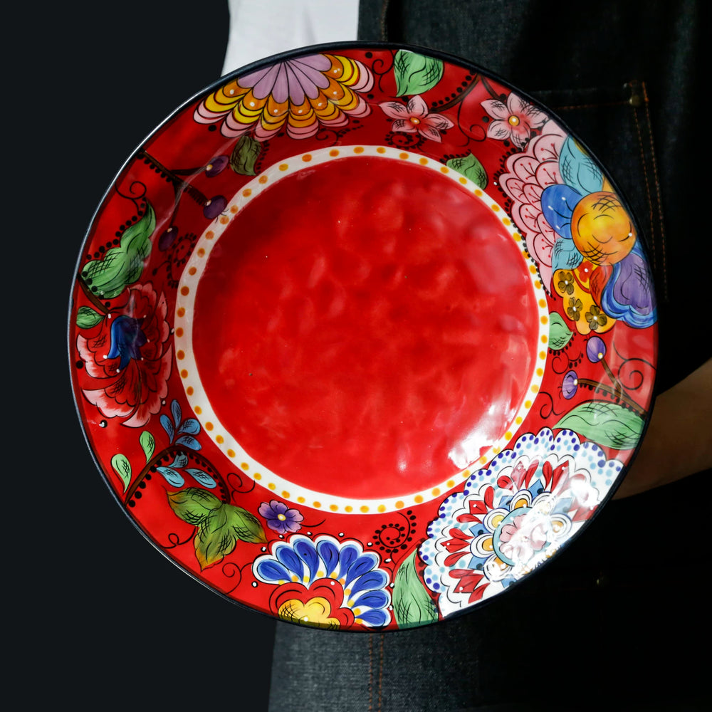OMK Creative New Year Snack Bowl Home Fruit Salad Bowl Ceramic Large Sauerkraut Fish Bowl Personalized Restaurant Tableware