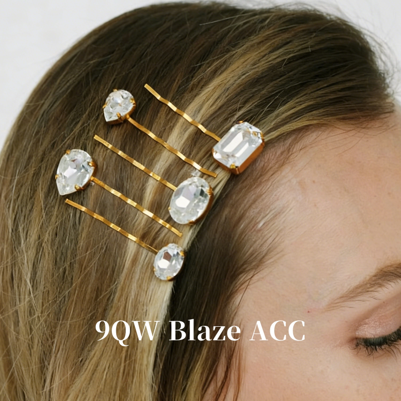 9QW European and American ins trend simple transparent crystal diamond hairpin side bangs clip bridal versatile hairpin new model