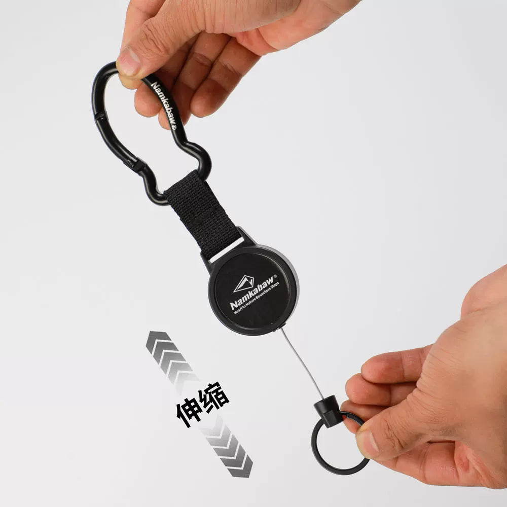 Luya magnetic wire telescopic buckle, easy pull buckle, shrink lost rope anti-hook buckle, outdoor mountaineering rebound keychain