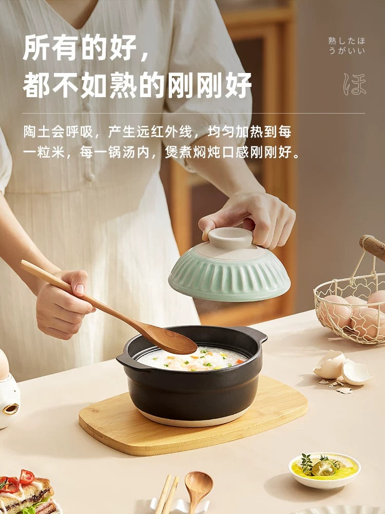 One person eats clay pot high temperature resistant mini casserole household gas cream stew cooking claypot rice pot healthy clay pot