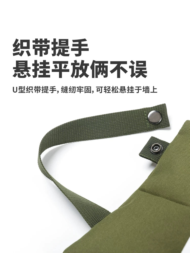 Outdoor camping hanging paper towel cover for home portable face paper cover army green canvas paper sleeve EDC storage bag