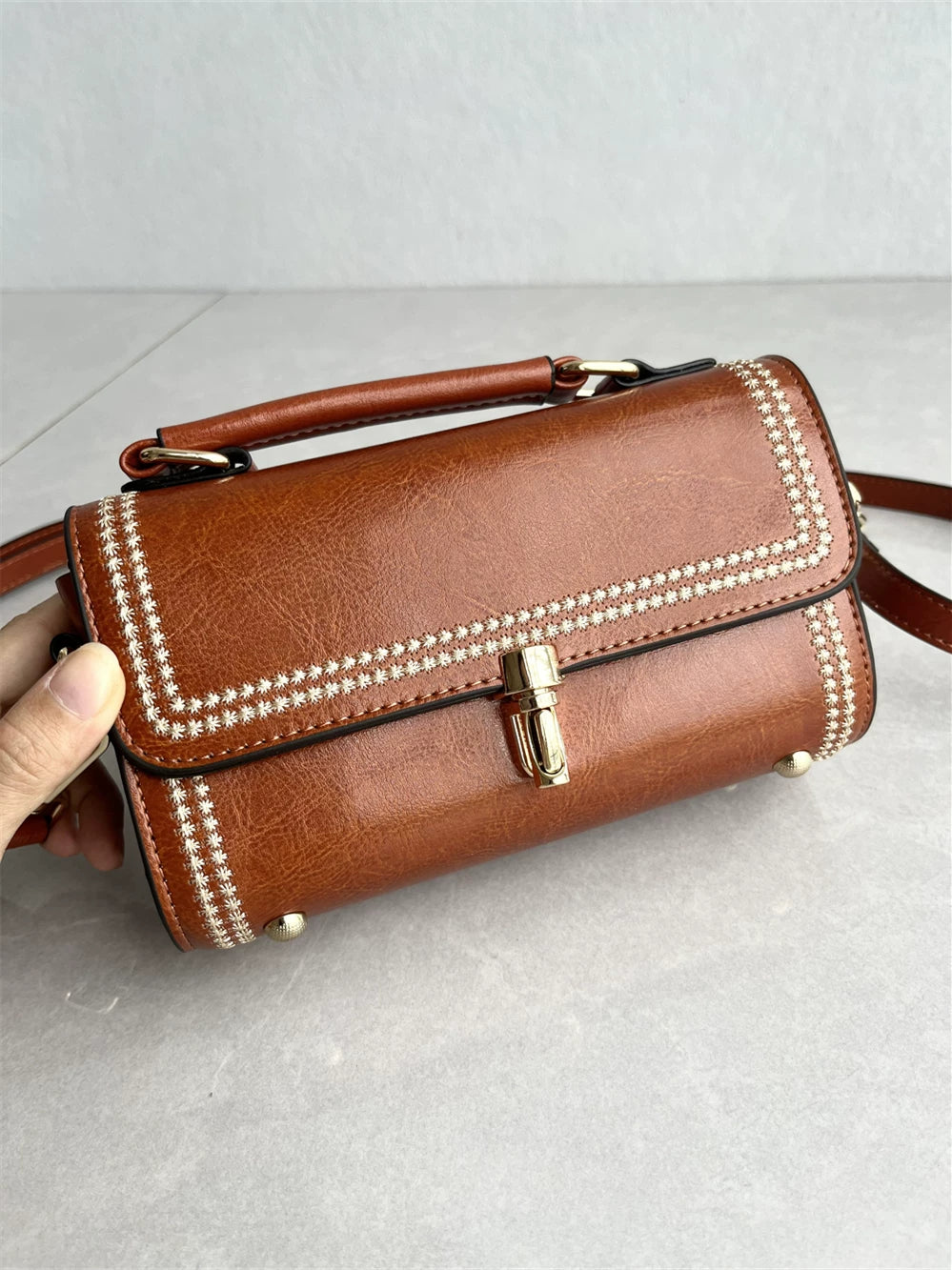 Cabbage price clearance imported cowhide small square bag fashionable and versatile new mobile phone bag leather one-shoulder crossbody women's bag