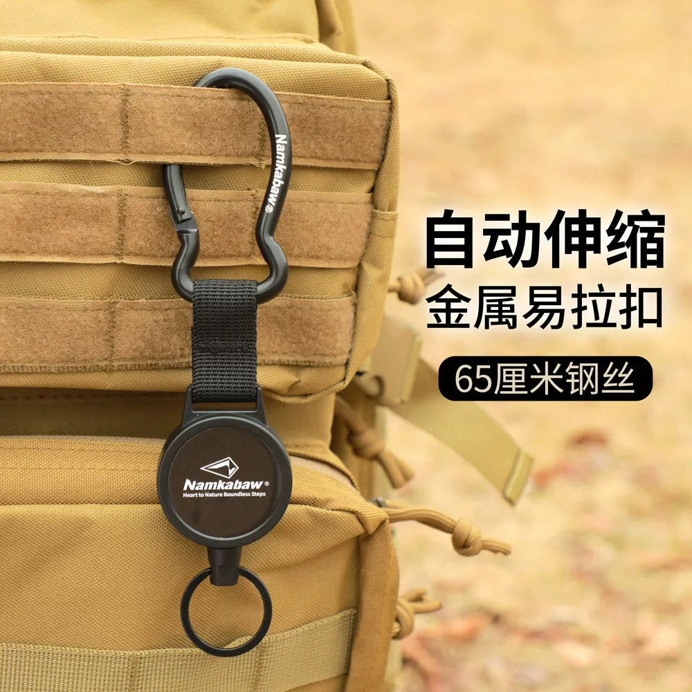 Luya magnetic wire telescopic buckle, easy pull buckle, shrink lost rope anti-hook buckle, outdoor mountaineering rebound keychain