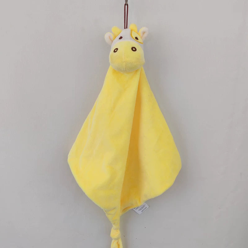 Foreign trade household hand towel, yellow fawn baby fleece absorbent towel, kitchen bathroom hanging comfort towel