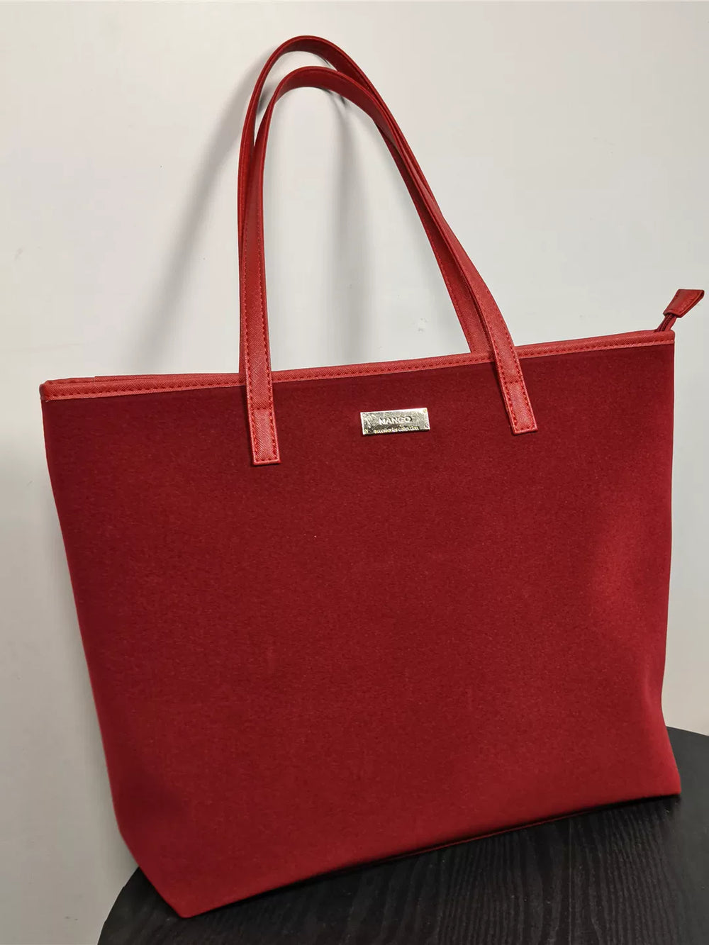 Red velvet bag large capacity tote bag autumn and winter new commuter shoulder vintage handbag bridal wedding bag