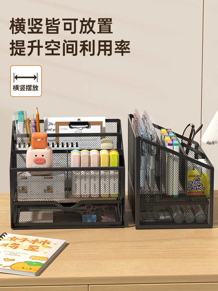 Drawer desktop storage box, office desk, organizing documents, stationery, metal shelves, storage cabinets, pen holders